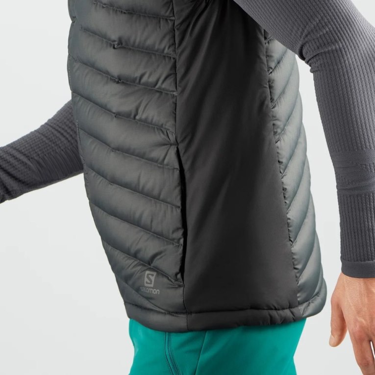 Pánské Zateplené Vesty Salomon Essential Xwarm Down Černé | CZ 31HZVPD